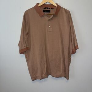 Greg Norman XXL Pink Mauve Houndstooth Cotton Golf Polo Shirt Short Sleeve